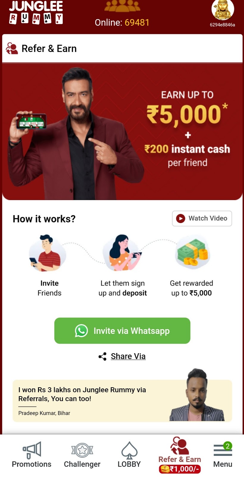 refer earn details